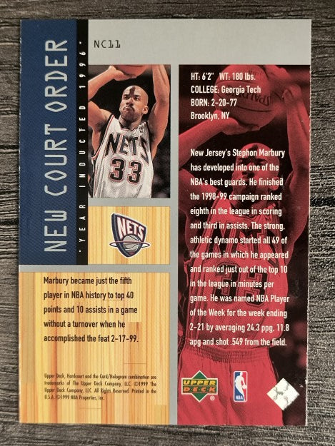 1999-00 Upper Deck Hardcourt New Court Order #NC11 Stephon Marbury
