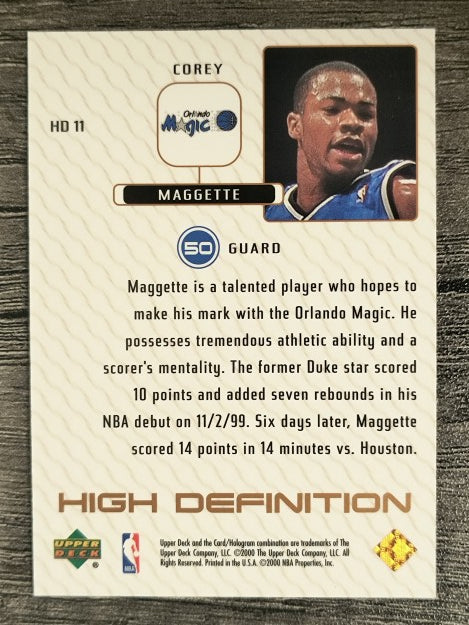1999-00 Upper Deck High Definition #HD11 Corey Maggette
