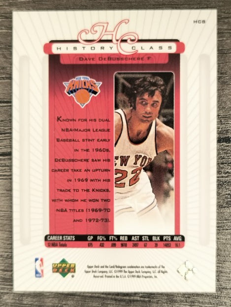 1999-00 Upper Deck History Class #HC8 Dave DeBusschere