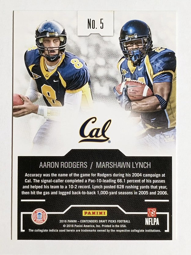 2016 Contenders Draft Picks Collegiate Connections Aaron Rodgers/Marshawn Lynch