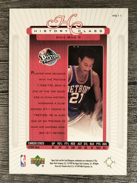 1999-00 Upper Deck History Class #HC11 Dave Bing