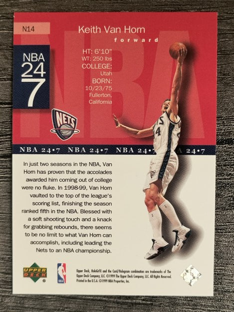 1999-00 Upper Deck HoloGrFX NBA 24-7 #N14 Keith Van Horn