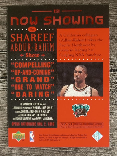 1999-00 Upper Deck Now Showing #NS28 Shareef Abdur-Rahim