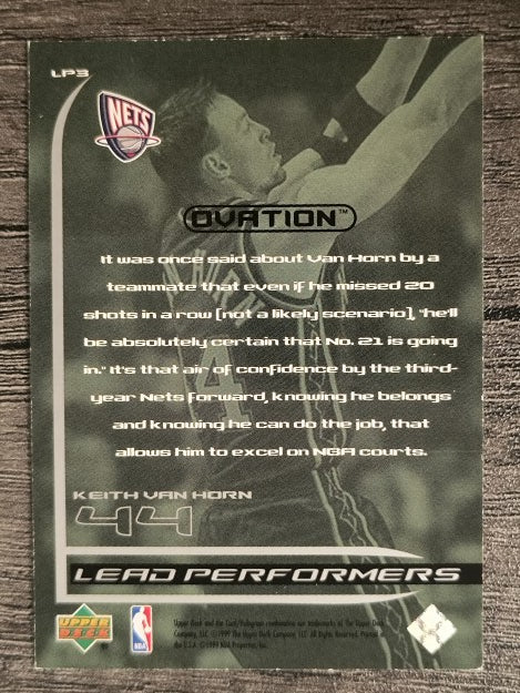 1999-00 Upper Deck Ovation Lead Performers #LP3 Keith Van Horn