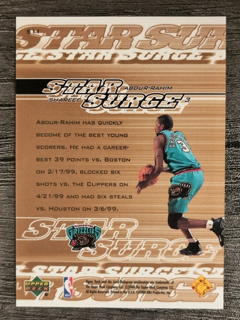 1999-00 Upper Deck Star Surge #S11 Shareef Abdur-Rahim