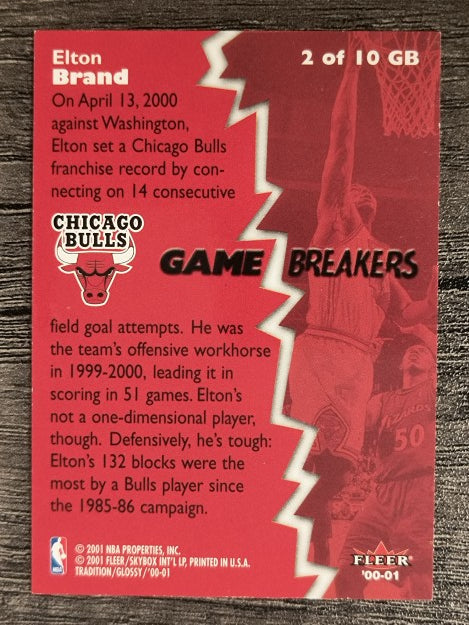 2000-01 Fleer Glossy Game Breakers #2 Elton Brand