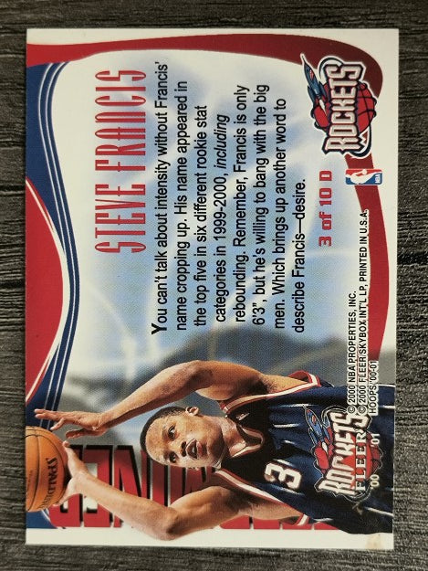 2000-01 Hoops Hot Prospects Determined #D3 Steve Francis
