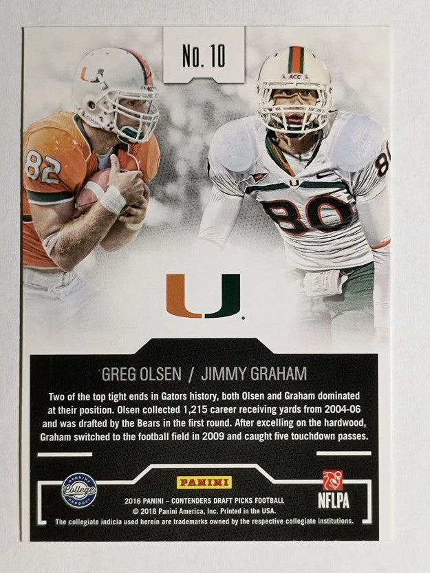 2016 Contenders Draft Picks Collegiate Connections #10 Greg Olsen/Jimmy Graham