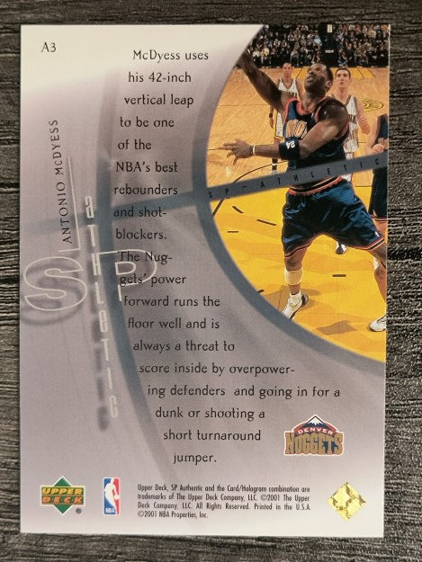 2000-01 SP Authentic Athletic #A3 Antonio McDyess