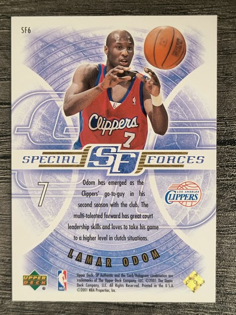 2000-01 SP Authentic Special Forces #SF6 Lamar Odom