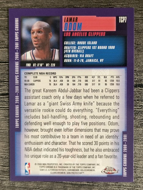 2000-01 Topps Chrome Previews #TCP7 Lamar Odom