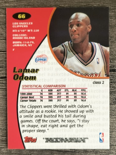 2000-01 Topps Gold Label Class 2 #66 Lamar Odom