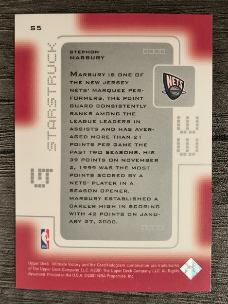 2000-01 Ultimate Victory Starstruck #S5 Stephon Marbury