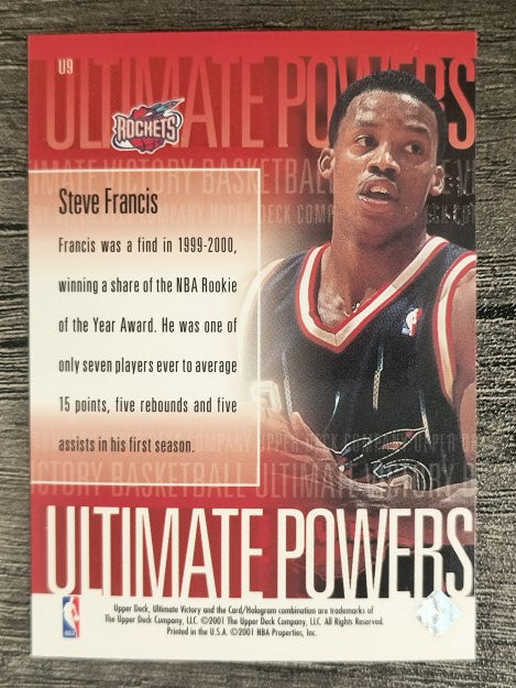 2000-01 Ultimate Victory Ultimate Powers #U9 Steve Francis