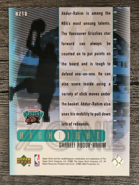 2000-01 Upper Deck Highlight Zone #HZ10 Shareef Abdur-Rahim