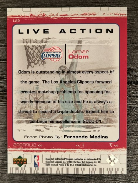2000-01 Upper Deck Live Action #LA2 Lamar Odom