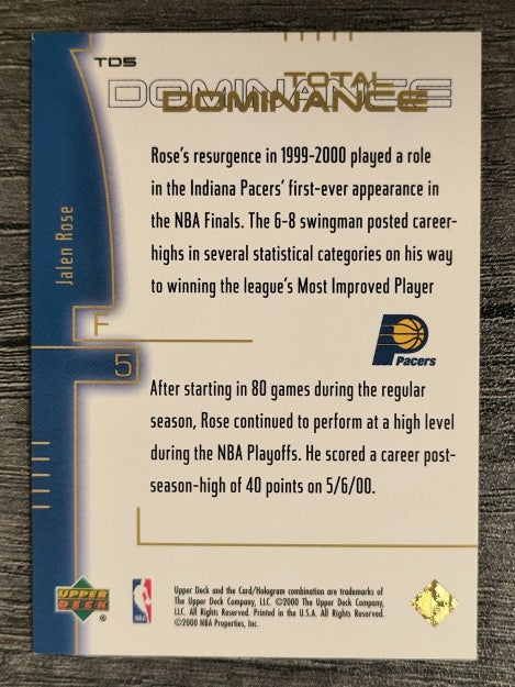 2000-01 Upper Deck Total Dominance #TD5 Jalen Rose
