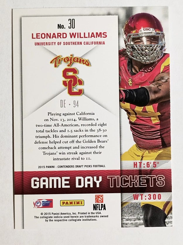 2015 Panini Contenders Draft Picks Game Day Tickets #30 Leonard Williams