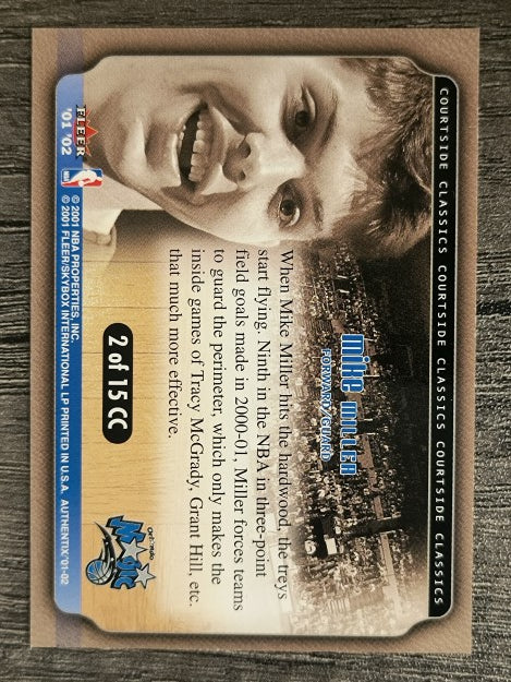 2001-02 Fleer Authentix Courtside Classics #2 Mike Miller