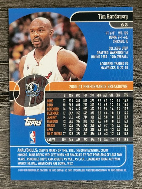 2001-02 Stadium Club Parallel #62 Tim Hardaway