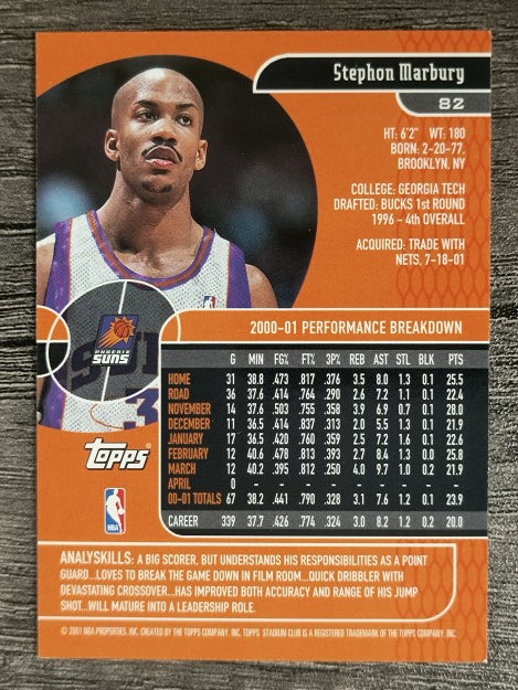 2001-02 Stadium Club Parallel #82 Stephon Marbury