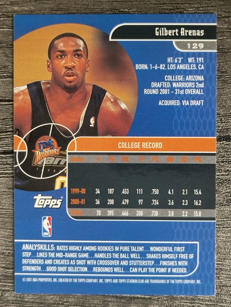 2001-02 Stadium Club Parallel #129 Gilbert Arenas