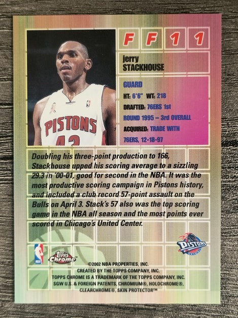 2001-02 Topps Chrome Fast and Furious #FF11 Jerry Stackhouse