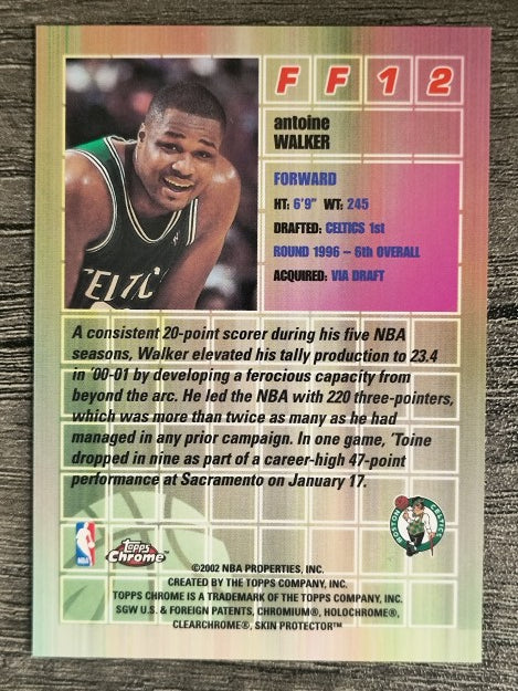 2001-02 Topps Chrome Fast and Furious #FF12 Antoine Walker