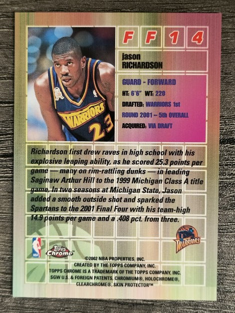 2001-02 Topps Chrome Fast and Furious #FF14 Jason Richardson
