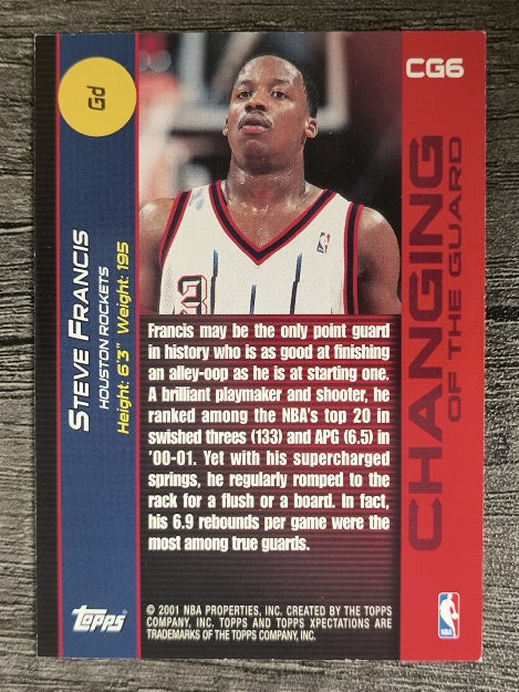 2001-02 Topps Xpectations Changing of the Guard #CG6 Steve Francis