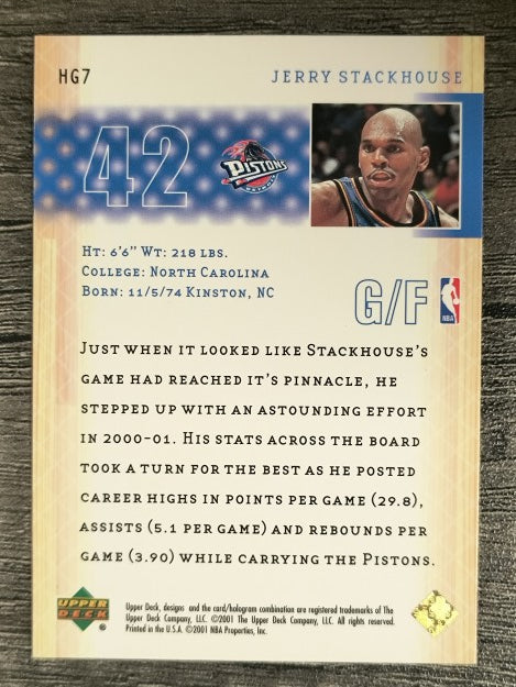 2001-02 Upper Deck Higher Ground #HG7 Jerry Stackhouse