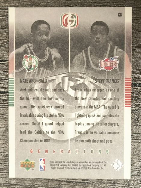 2001-02 Upper Deck Legends Generations #G8 Nate Archibald/Steve Francis