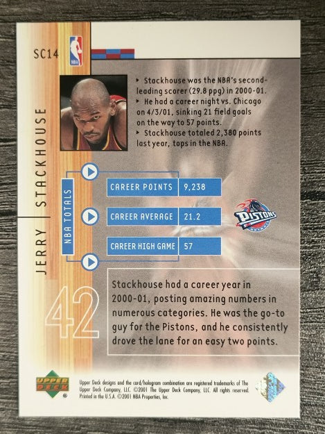 2001-02 Upper Deck SlamCenter #SC14 Jerry Stackhouse