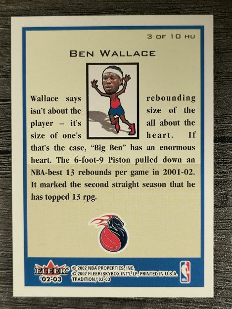 2002-03 Fleer Tradition Heads Up #3 Ben Wallace