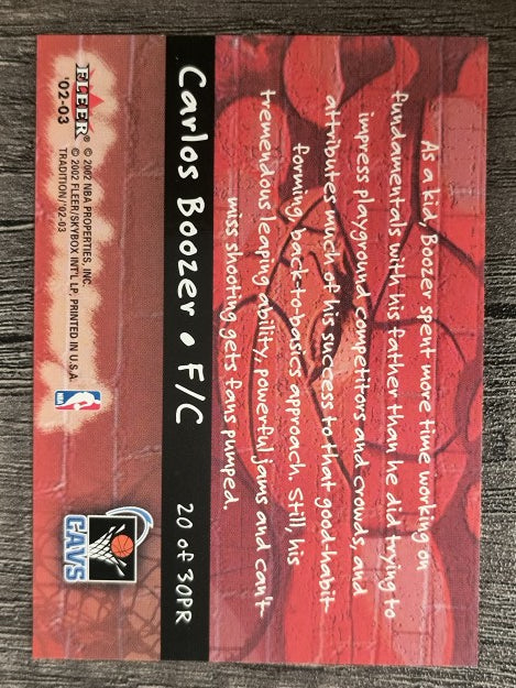 2002-03 Fleer Tradition Playground Rules #20 Carlos Boozer