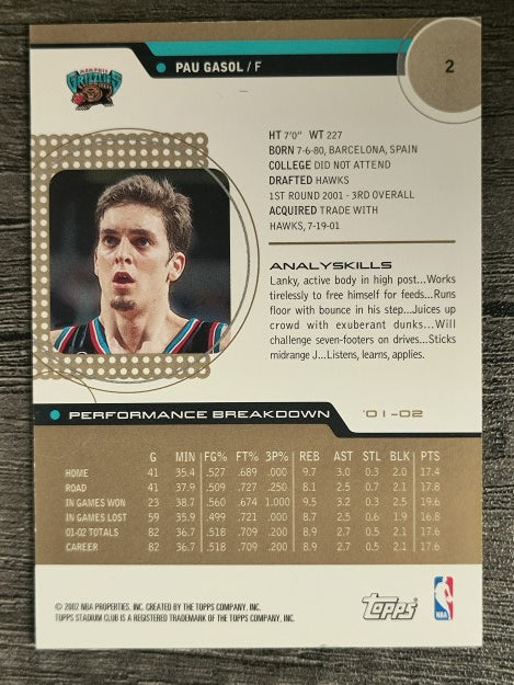 2002-03 Stadium Club 10th Anniversary Parallel #2 Pau Gasol