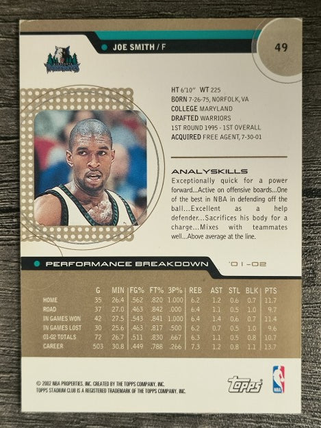 2002-03 Stadium Club 10th Anniversary Parallel #49 Joe Smith