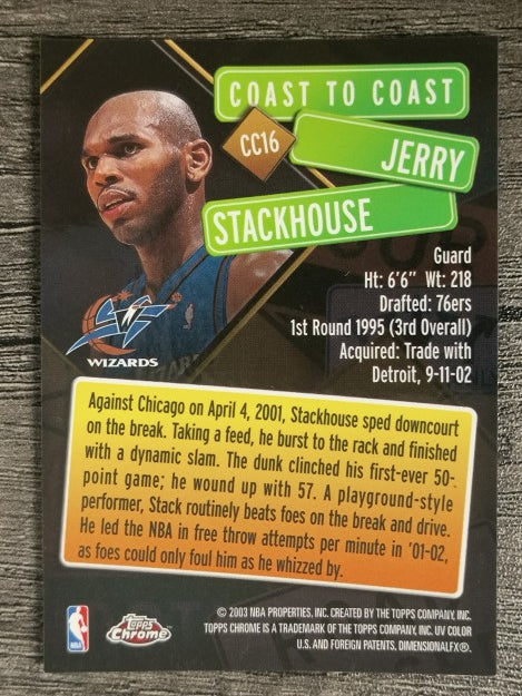 2002-03 Topps Chrome Coast to Coast #CC16 Jerry Stackhouse
