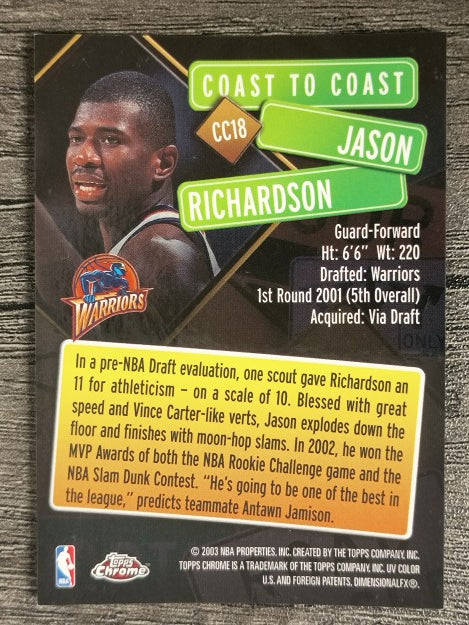 2002-03 Topps Chrome Coast to Coast #CC18 Jason Richardson