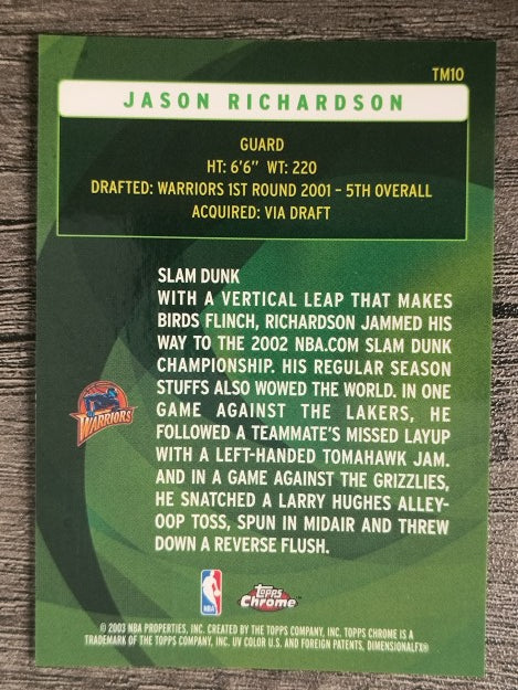 2002-03 Topps Chrome The Move #TM10 Jason Richardson
