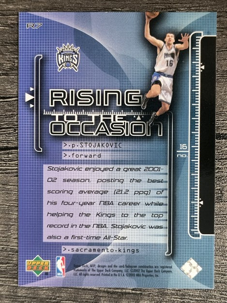 2002-03 Upper Deck MVP Rising to the Occasion #7 Peja Stojakovic
