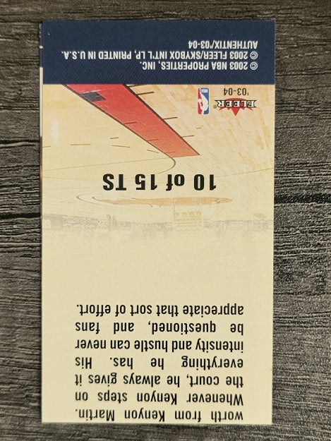 2003-04 Fleer Authentix Ticket Studs #10 Kenyon Martin