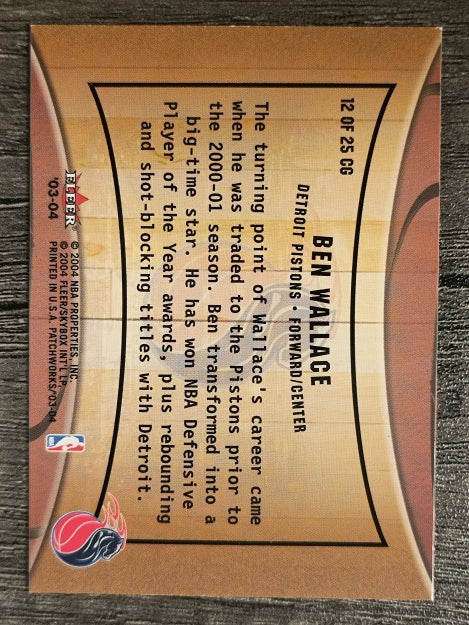 2003-04 Fleer Patchworks Courting Greatness #12 Ben Wallace