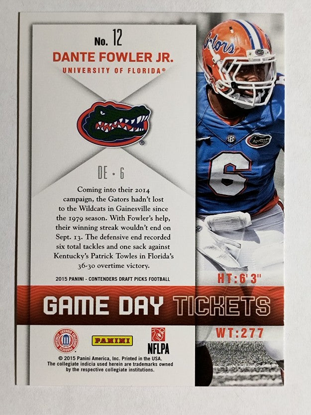2015 Panini Contenders Draft Picks Game Day Tickets #12 Dante Fowler Jr.