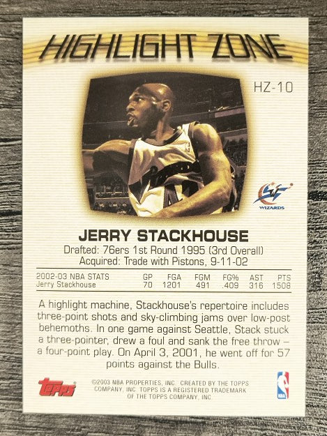 2003-04 Topps Highlight Zone #HZ10 Jerry Stackhouse