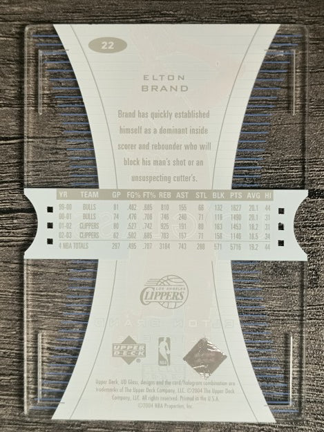 2003-04 UD Glass Plexi-Glass #22 Elton Brand (EXMT)