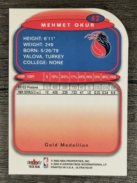 2003-04 Ultra Gold Medallion #42 Mehmet Okur