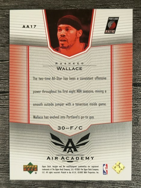 2003-04 Upper Deck Air Academy #AA17 Rasheed Wallace
