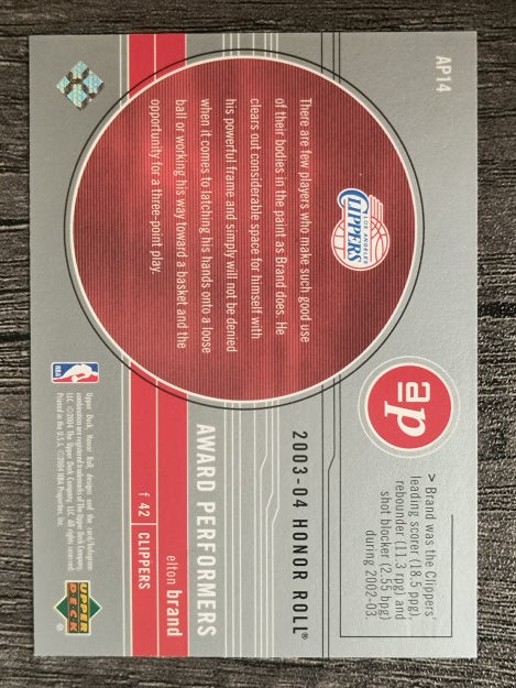 2003-04 Upper Deck Honor Roll Award Performers #AP14 Elton Brand