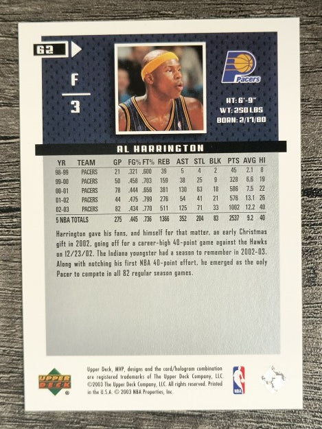 2003-04 Upper Deck MVP Silver #62 Al Harrington